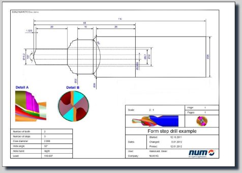 Mithilfe der neuen Werkzeugschleifsoftware können automatisch Produktdokumentationen für Maschinenwerkzeuge erstellt werden